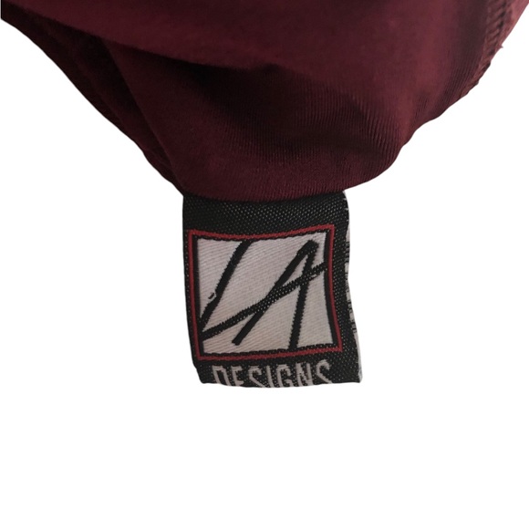 LA Designs Custom Made Two Piece Dance Costume Burgundy Sz CL - Picture 4 of 7